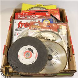 FLAT OF ASSORTED SAW BLADES AND CUT OFF BLADES