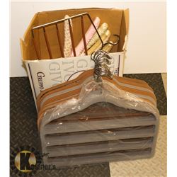 BOX OF FELTED PANT HANGERS & LINGERIE HANGERS