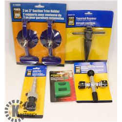 FLAT OF TOOLS INCLUDING BATTERY POST CLEANER, AND