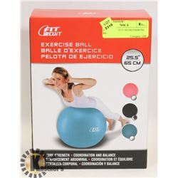 NEW BLACK 25.5" (65CM) EXERCISE BALL.