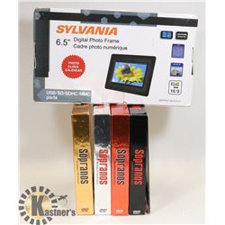 NEW 6.5" DIGITAL PHOTO FRAME W/ THE SOPRANOS S1-4
