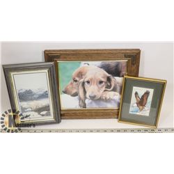 FLAT OF ASSORTED PICTURES IN FRAMES
