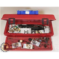 DREMEL WITH CASE AND ACCESSORIES.