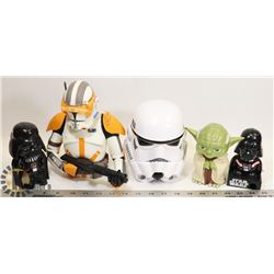 LOT OF STAR WARS COIN BANKS, CANDY