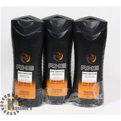 3 PACK AXE DARK TEMPTATION BODY WASH 473ML BOTTLES