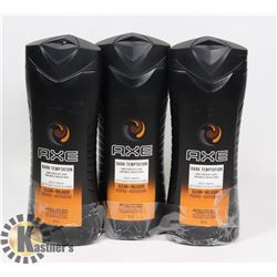 3 PACK AXE DARK TEMPTATION BODY WASH 473ML BOTTLES