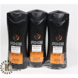 3 PACK AXE DARK TEMPTATION BODY WASH 473ML BOTTLES