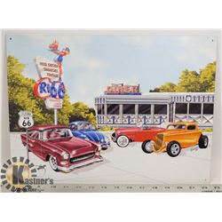 METAL ROUTE 66 DINER SIGN