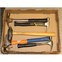 LOT OF ASSORTED HAMMERS.