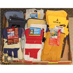 LOT OF ASSORTED HEAVY DUTY CONSTRUCTION GLOVES