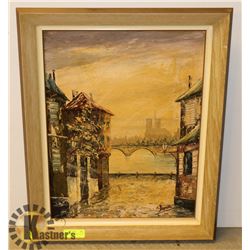 LARGE BUILDING/BRIDGE PAINTING.