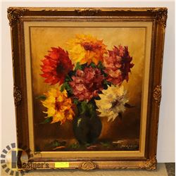 LARGE FLOWER VASE PAINTING.