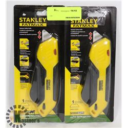 LOT OF 2 STANLEY FATMAX SQUEEZE SAFETY KNIFES
