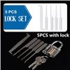 Image 1 : NEW 5 PC LOCK PICK KIT WITH CLEAR PLASTIC LOCK
