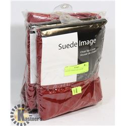 4 SUEDE CHAIR SLIP COVERS