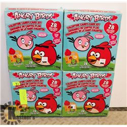 4 NEW ANGRY BIRDS VALENTINE CANDY CARD KIT!