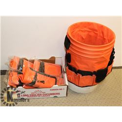LOT OF 4 BUCKET TOOL BAGS