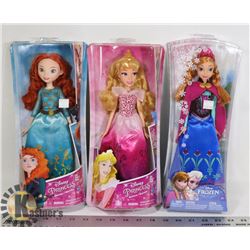 LOT OF 3 DISNEY PRINCESS ACTION FIGURES