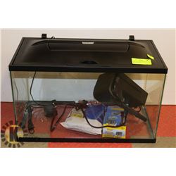 10 GALLON FISH TANK WITH FILTER WITH NEW MEDIA