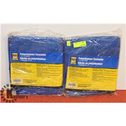 TWO POWER FIST 8 X 8' POLY TARPS