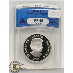 2005 CANADA  $10 PROOF GRADED COIN PF 69