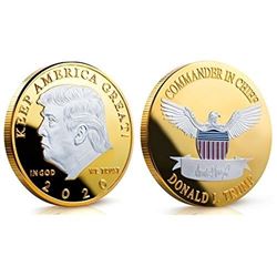 GOLD TONED KEEP AMERICA GREAT TRUMP 2020 MEDALLION