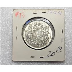 1)  CANADIAN 50 CENT 1944 COIN