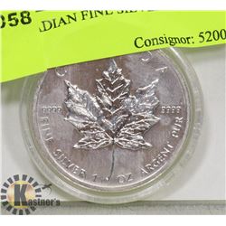 2012 CANADIAN FINE SILVER 1-OZ $5 COIN