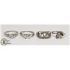 Image 1 : 4 STAINLESS STEEL RINGS, 2 OF THEM WITH ROUND