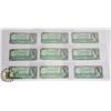 Image 1 : LOT OF 9 VARIOUS 1954-1967 BANK OF CANADA NOTES