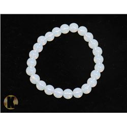 #89-MOON STONE BEAD BRACELET 8mm/7.5"