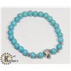 Image 1 : #71-BLUE TURQUOISE BEAD BRACELET  8mm/7.5"