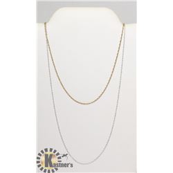 #13-STERLING SILVER NECKLACE 2PCS 18"