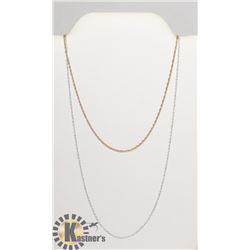#15-STERLING SILVER NECKLACE 2PCS 18"