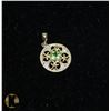 Image 1 : #34-GREEN PERIDOT & CZ PENDANT