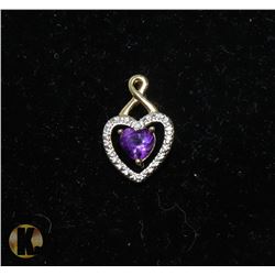 #48-PURPLE AMETHYST & CZ PENDANT