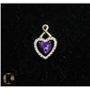 Image 1 : #48-PURPLE AMETHYST & CZ PENDANT