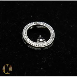 #46DARK BLUE TOPAZ & CZ PENDANT