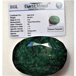 6) HUGE 940.30 CT NATURAL EMERALD