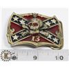 Image 1 : CONFEDERATE FLAG AND SKULL BELT BUCKLE