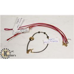 2 LEATHER NECKLACES, 1 LEATHER BRACELET