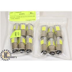 LOT OF 12 NEW RV/AUTO LED BULBS - COOL WHITE