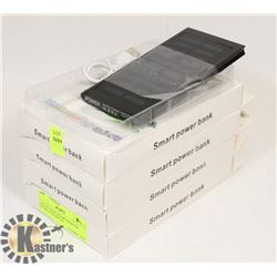 LOT OF 4 NEW SOLAR CHARGER BANKS SLIM METAL