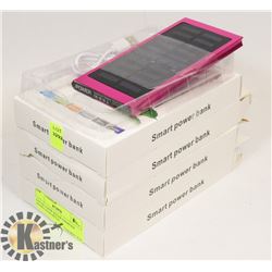 LOT OF 4 NEW SOLAR CHARGER BANKS SLIM METAL