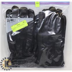 2PK MENS LEATHER GLOVES SZ SMALL
