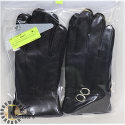 2PK LADIES LEATHER GLOVES SZ LARGE