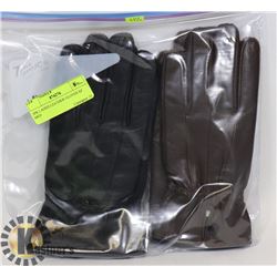2PK LADIES LEATHER GLOVES SZ MED