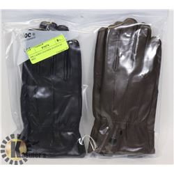 2PK LADIES LEATHER GLOVES SZ MED