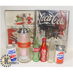 FLAT WITH COKE AND PEPSI COLLECTIBLES