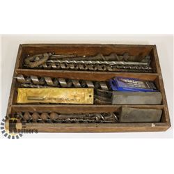 FLAT OF OVER 30 DRILL BITS, VARIOUS SIZES AND